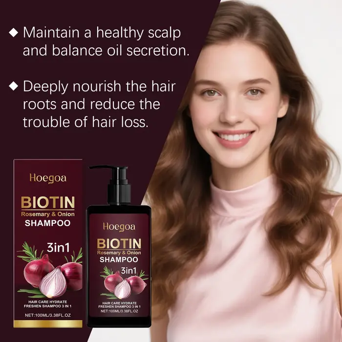 Shampoo à l'oignon rouge et au romarin anti-chute