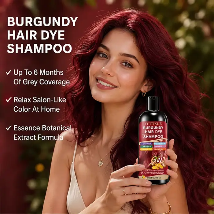 Shampoo colorant capillaire Bourgogne 6 en 1