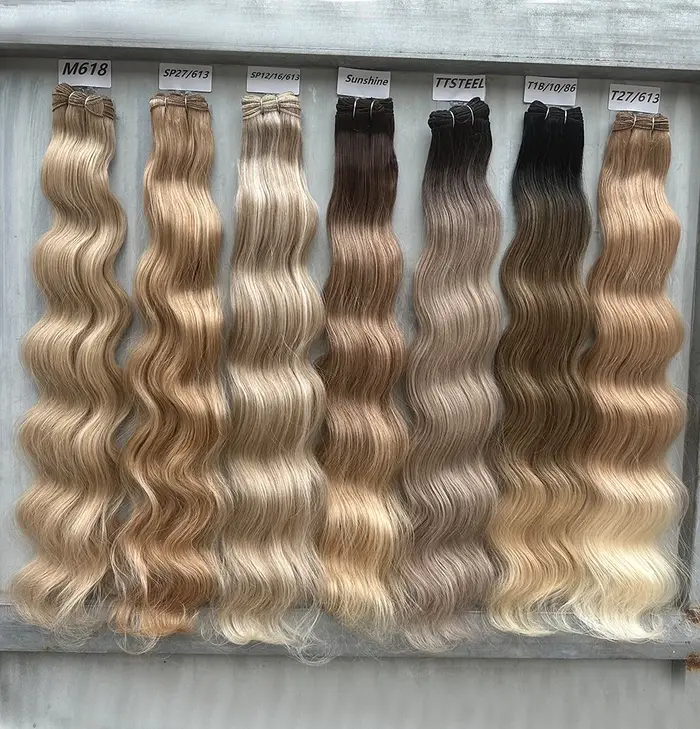 Magicae mettre en évidence blond 27/613 200 grammes Bio corps vague cheveux paquets 30 pouces brun M816 argent blanc