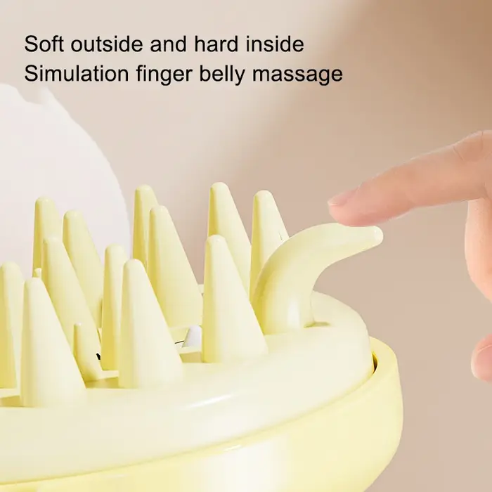 Shampoing en Silicone, masseur de cheveux du cuir chevelu avec distributeur de savon