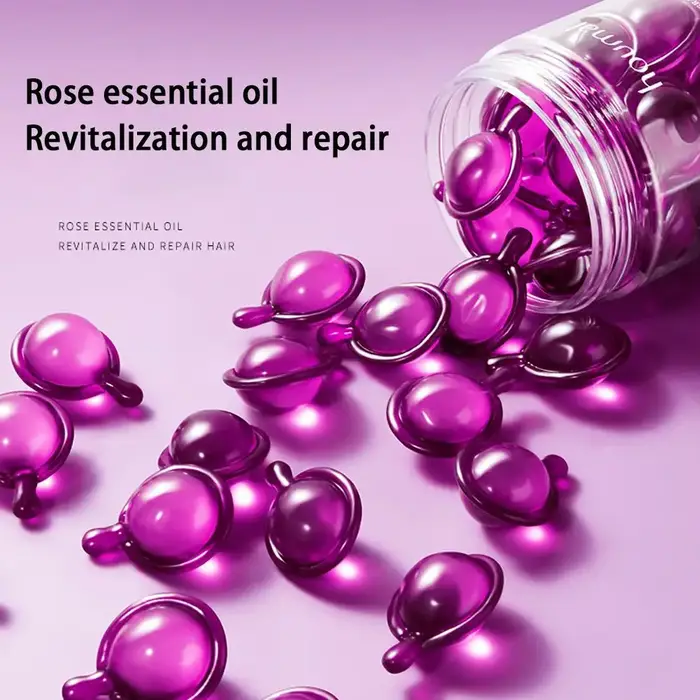 30 Capsules d'Huile Essentielle de Rose pour Cheveux