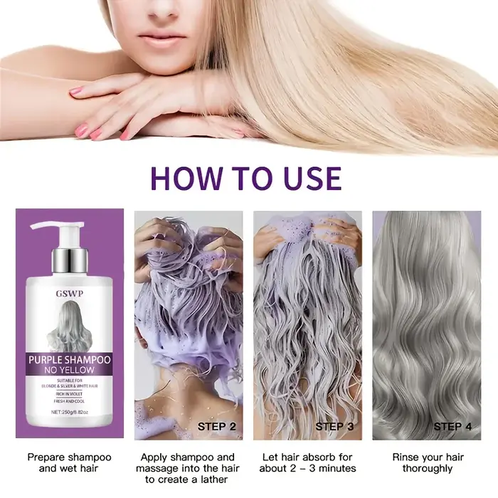GSWP Shampooing 2-en-1 violet grande capacité qui nettoie en douceur