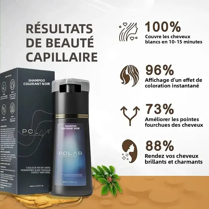 Shampoo colorant pour cheveux 3 en 1