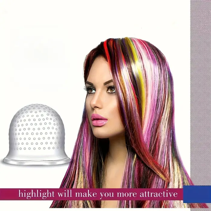[Kit de coloration capillaire] Casque de coloration et de mèches avec crochet, gants de coloration capillaire, kit de coiffure réutilisable
