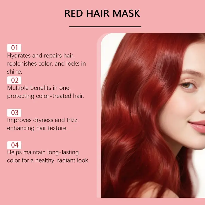 Masque capillaire au collagène pour supplément de couleur de cheveux rouge bleu brun nourrir en profondeur