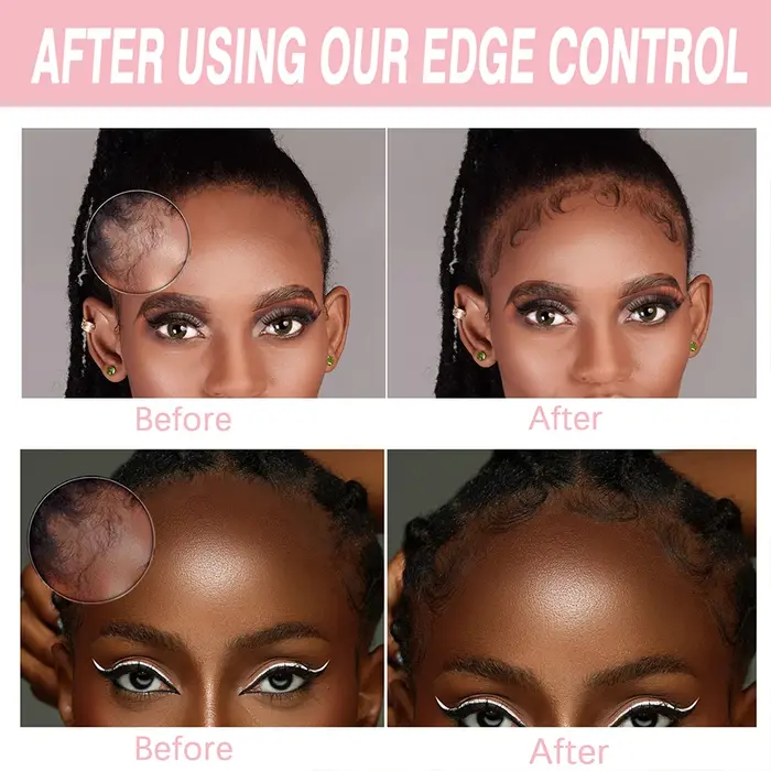 GOIPLE 30G contrôle des bords pour boucles 4C crème coiffante pour cheveux domine cassé et fixe Bang pommade Mini petit