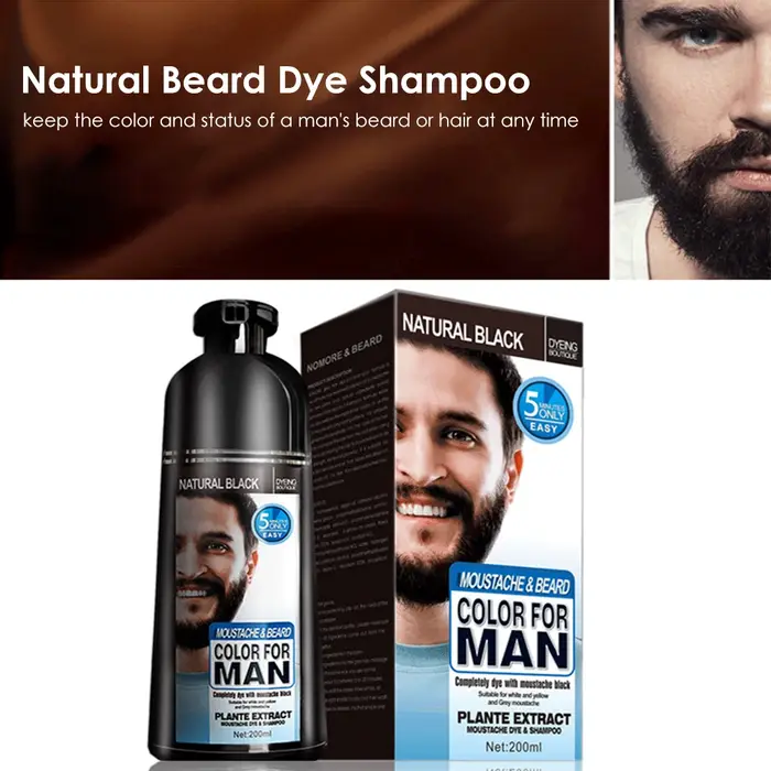 Shampoing de teinture pour barbe noire naturelle