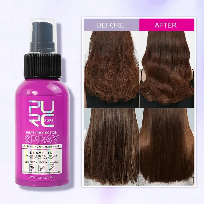 PURC – Spray de Protection thermique, huile d'argan, lissage, lissage, traitement professionnel des