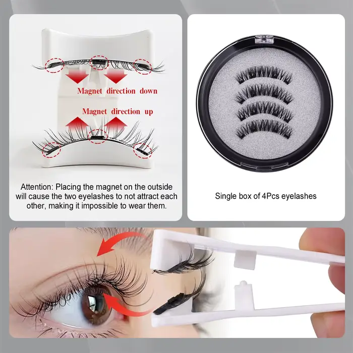 Cils magnétiques RED SIREN avec applicateur Kit de cils magnétiques naturels réutilisables aucune co