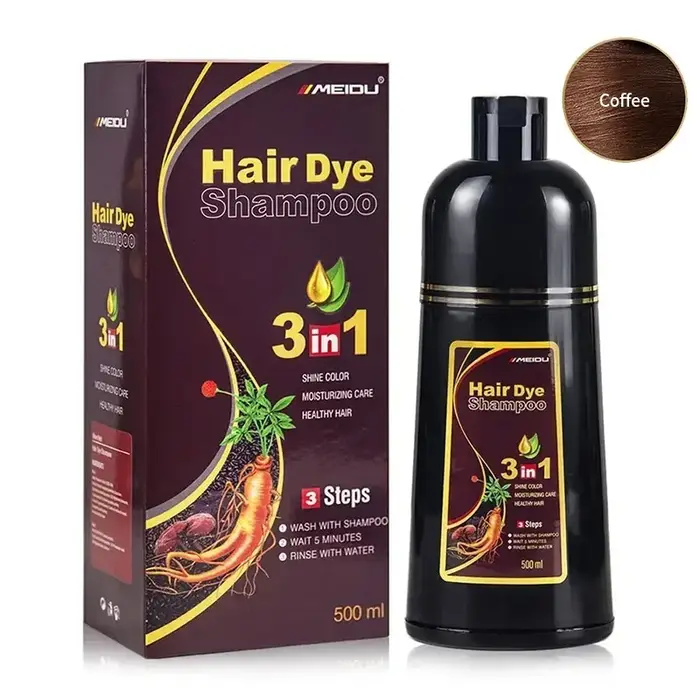 Shampoing de teinture pour cheveux noirs 3 en 1