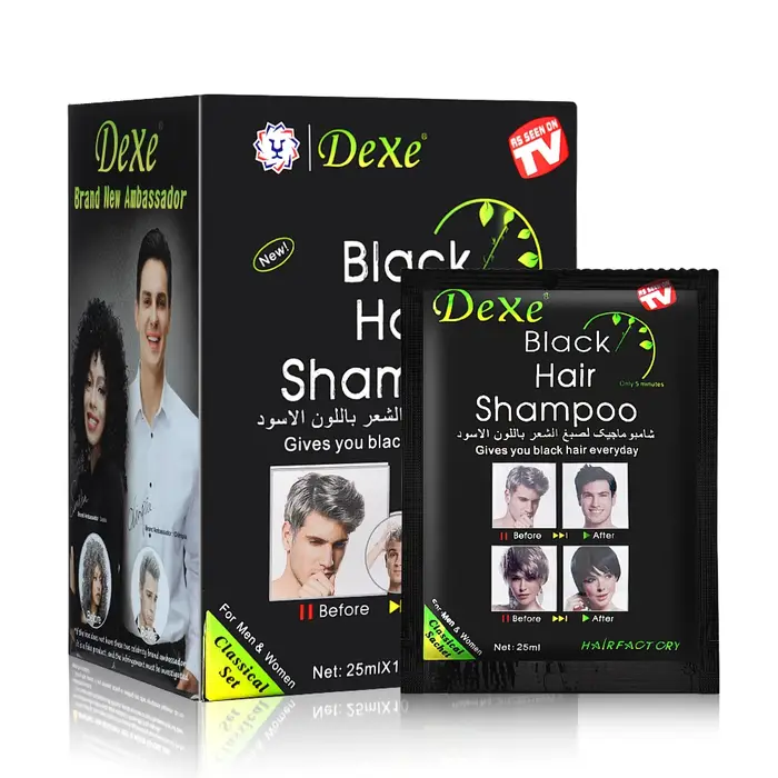 Shampooing pour Cheveux Noirs, Teinture en Herbe Noire, Naturel, Restauration Rapide des Cheveux Noi