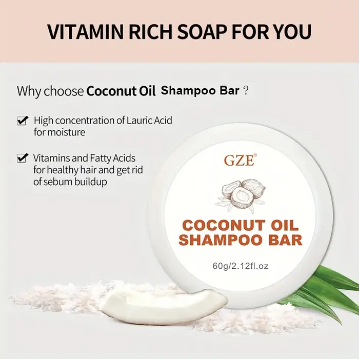 Barre de shampoing à l'huile de coco GZE
