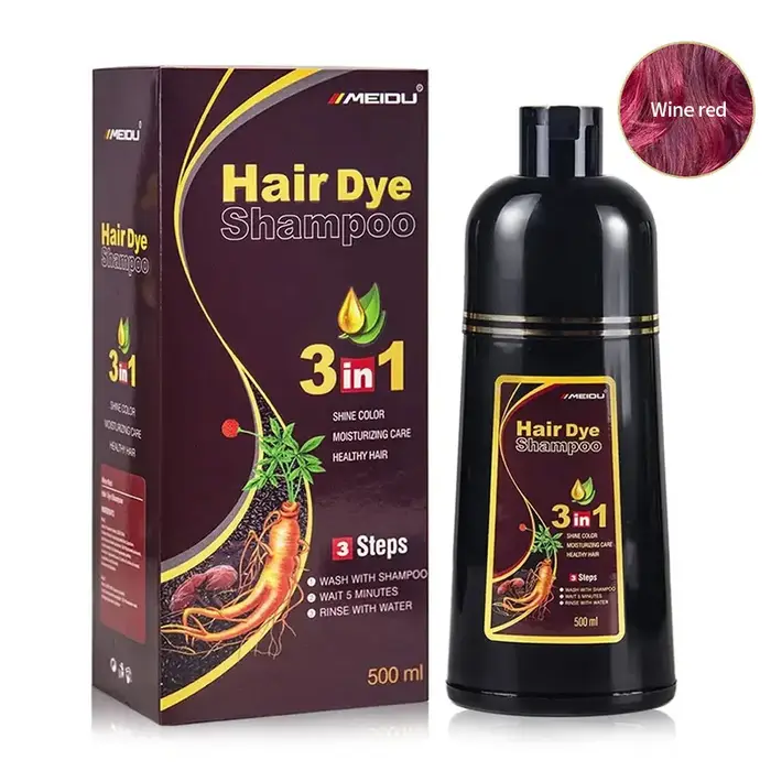 Shampoing de teinture pour cheveux 3 en 1, 500ml, coloration instantanée, naturel, rapide, Essence végétale, crème de coloration pour femmes et hommes