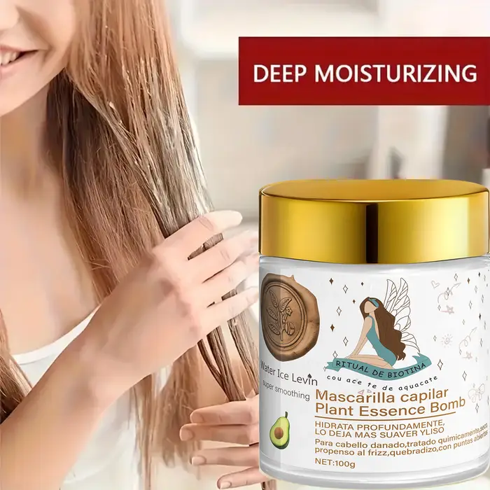 Masque capillaire à l'essence végétale, soin hydratant et réparateur, laisse les cheveux soyeux et l