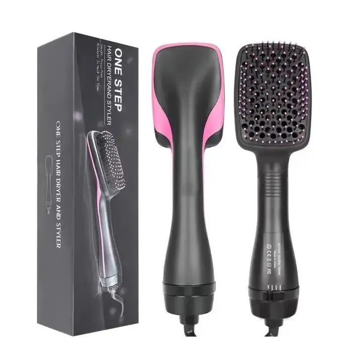 Sèche-cheveux brosse à Air chaud Styler et volumateur lisseur de cheveux bigoudi peigne rouleau une étape électrique