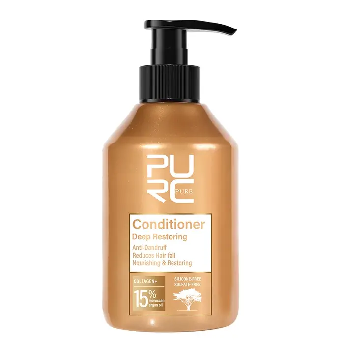 PURC-Shampooing et Après-Shampoing à l'Huile d'Argan du Maroc, Lissage des Cheveux Sans Fates Coupes