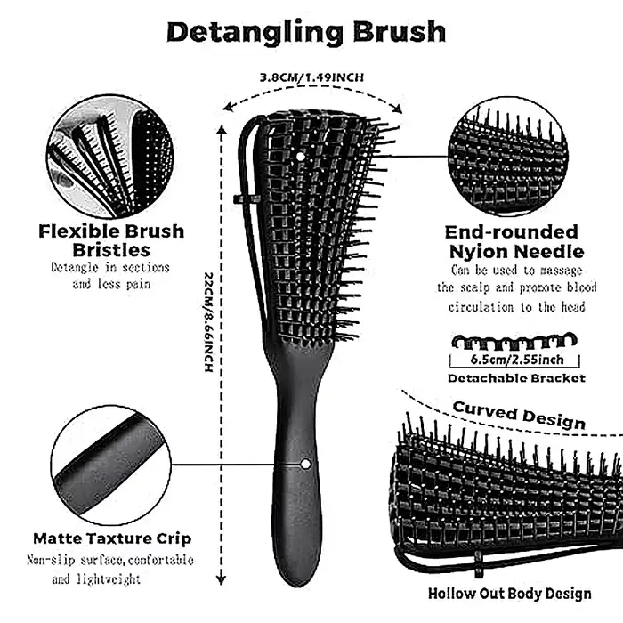 Kit de coiffure 11 pièces pour femmes : peigne à dents larges