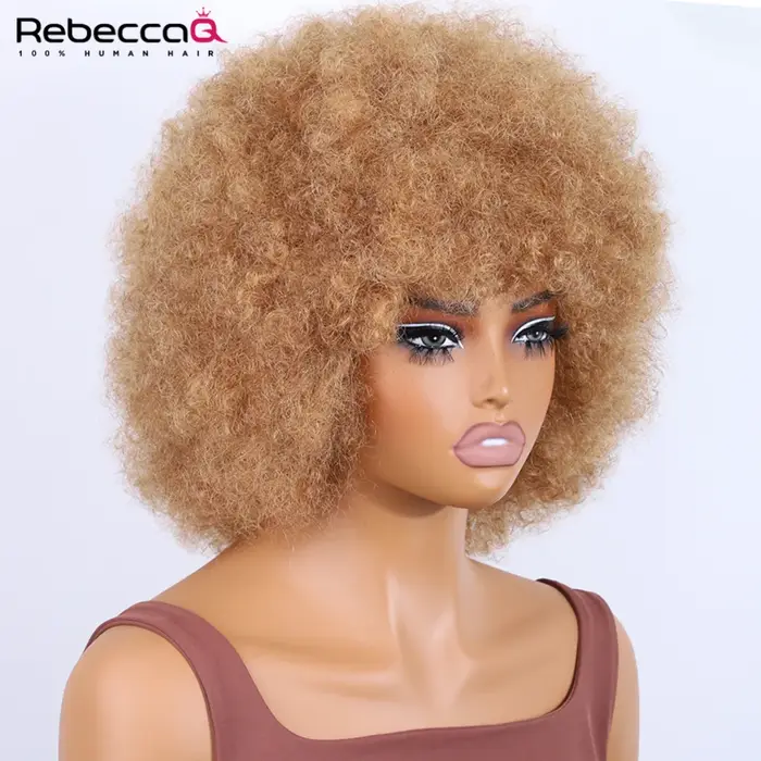 Perruques afro bouclées crépues blondes pour femmes noires