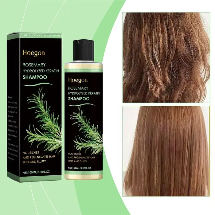 Shampooing à l'huile de romarin et à la menthe poivrée 3,38 fl.oz – Traitement antipelliculaire, régulateur de sébum, nettoyant et volumisant pour cuir chevelu irrité