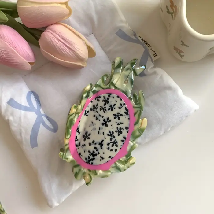 Nouvelle pince à cheveux en acétate motif fruits d'été mignons (fraise
