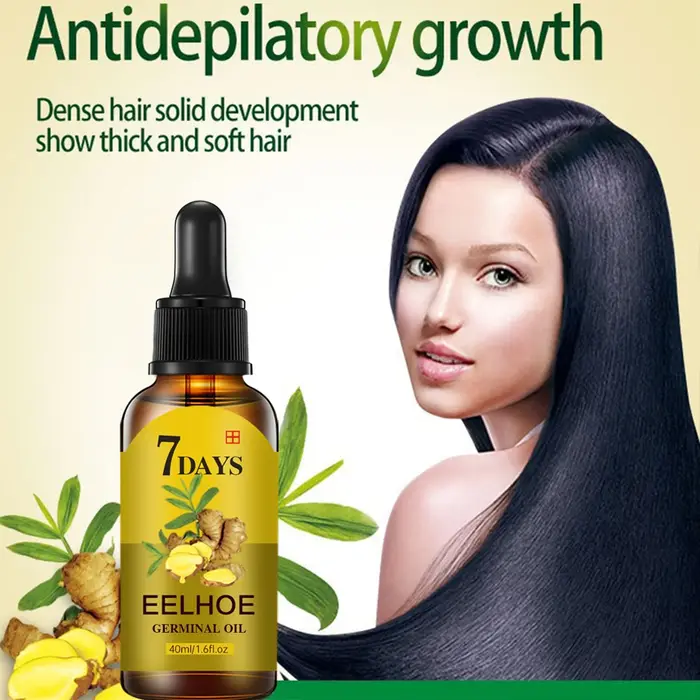 Sérum capillaire au gingembre, huile essentielle à croissance rapide, Anti-perte de cheveux, réparation du cuir chevelu endommagé, favorisant la régénération des cheveux au gingembre