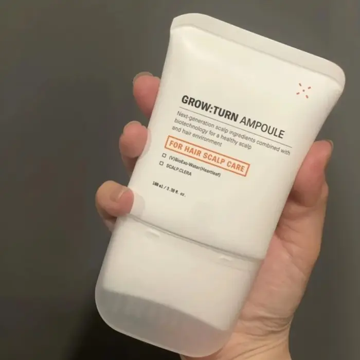 Sérum de croissance capillaire coréen n°1 avec applicateur de massage 100ml Grow:Turn Ampoule avec brosse pour la