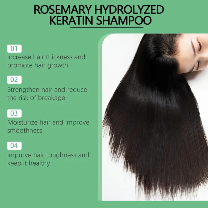 Shampoing à la menthe au romarin pour l'épaisseur des cheveux