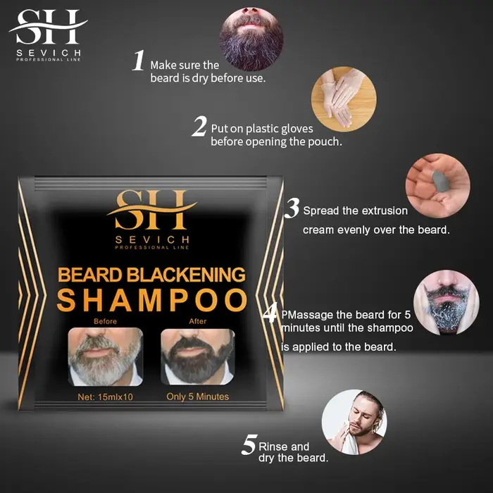 5-20 pièces teinture pour cheveux naturels shampooing pour barbe noire peinture