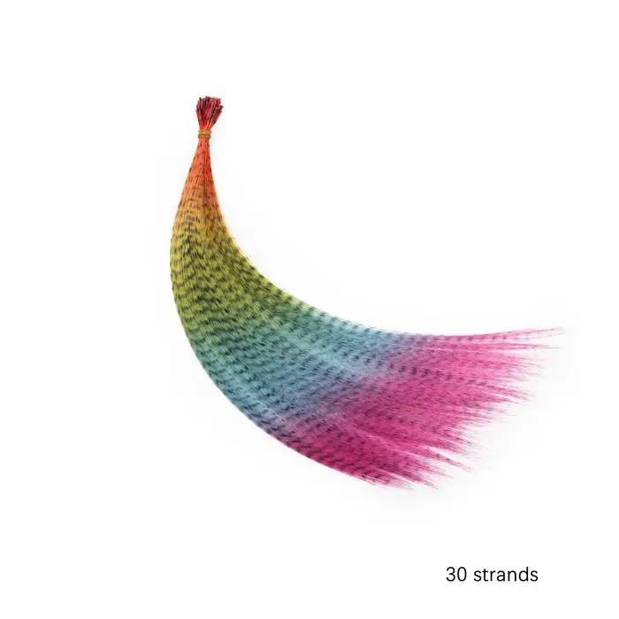 Extensions de cheveux synthétiques en plumes de couleur ombrée