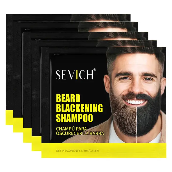 5 apprentis-Shampoing à barbe noircissant et nourrissant, coloration efficace, herbe, réparation nat