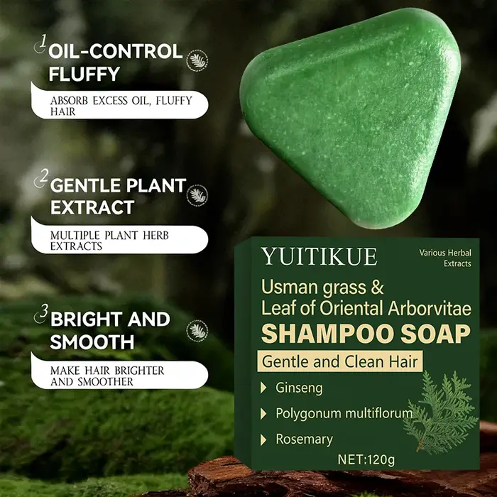 Usman Herbal Shampoo Bar - Nettoyage doux pour le cuir chevelu à contrôle de l'huile