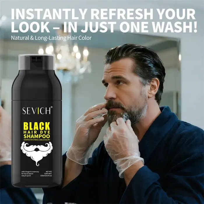 Shampoo colorant capillaire 3 en 1 pour hommes