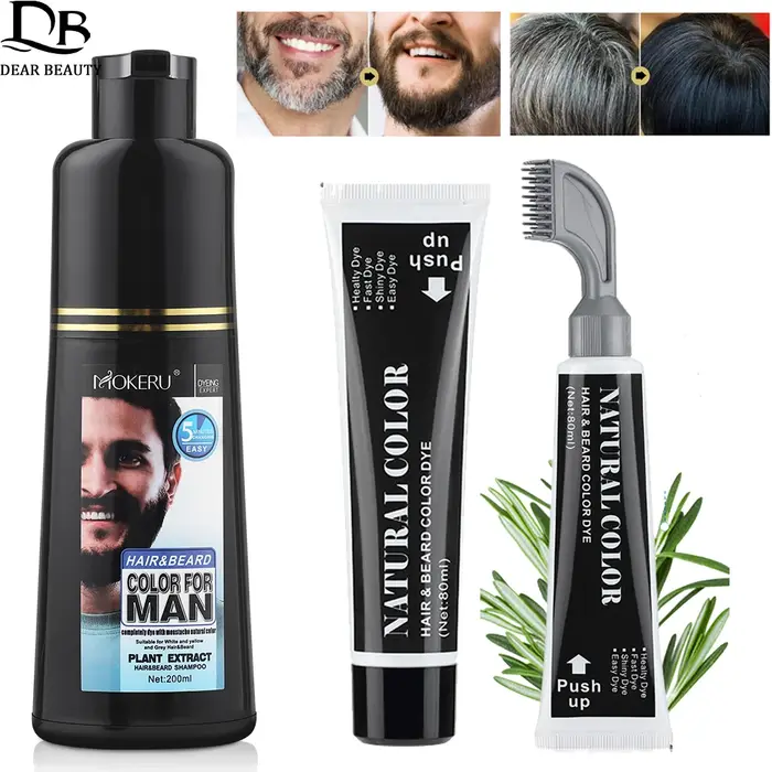 Shampoo colorant permanent pour barbe