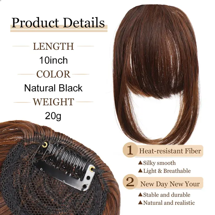 Extensions capillaires synthétiques à clipser, postiches épaisses pour femmes, fausse frange quotidi
