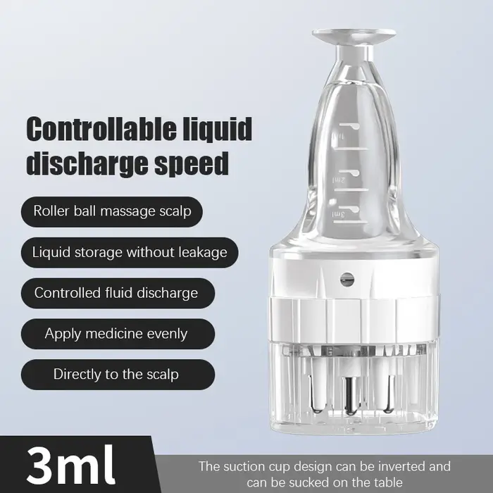 Applicateur de Minoxidil 3ml, Rouleau de Massage Capillaire, Distributeur de Liquide pour Cheveux, P