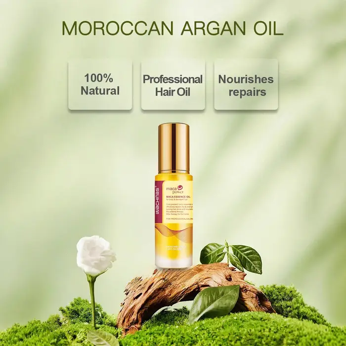 Sérum capillaire à l'huile d'argan marocaine – Traitement nourrissant anti-frisottis pour cheveux lisses