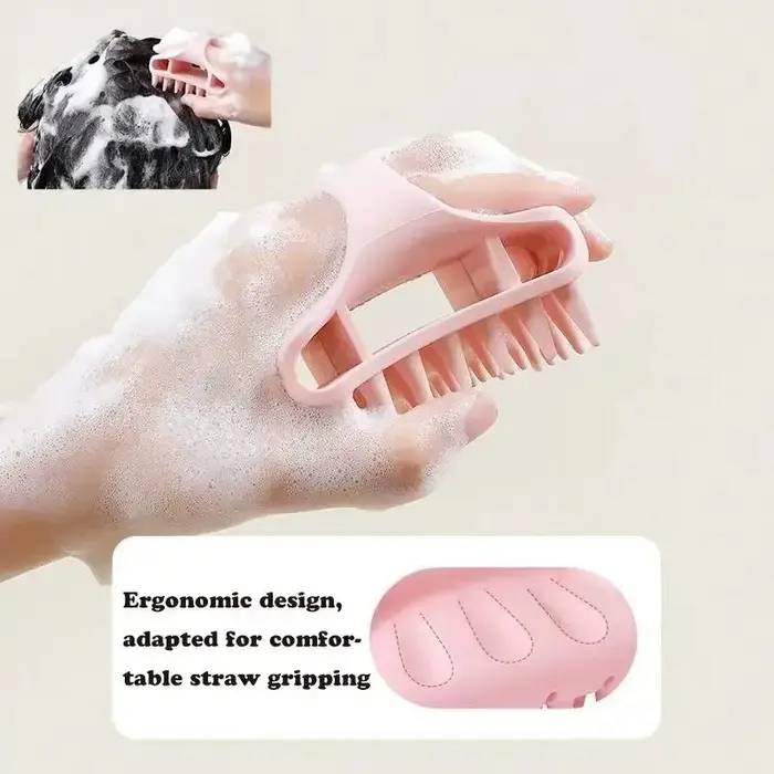Brosse de massage en silicone pour shampoing