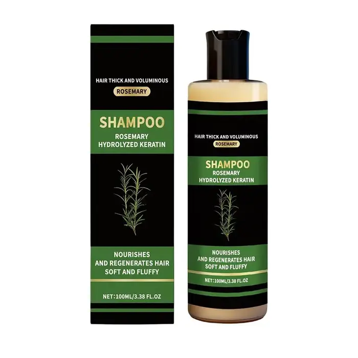 Shampoo au romarin pour femmes et hommes - Shampooing naturel épaississant et fortifiant avec kérati