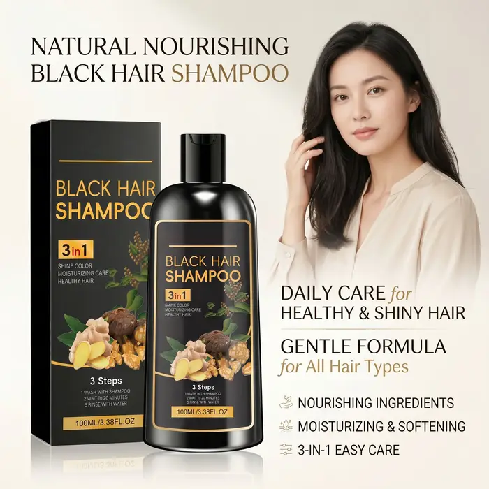 Shampoo colorant capillaire naturel à base de plantes