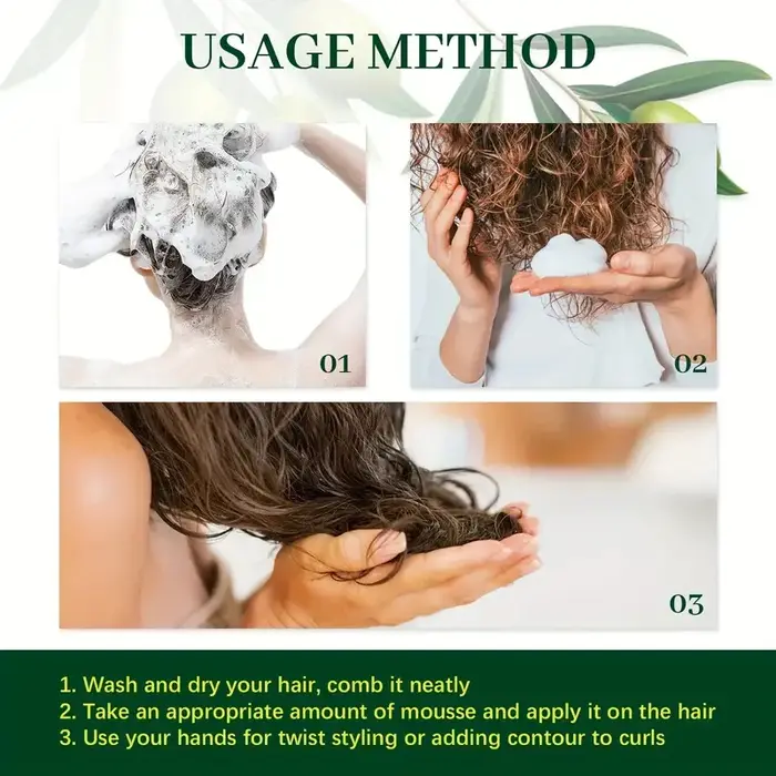 Mousse anti-frisottis longue durée pour cheveux