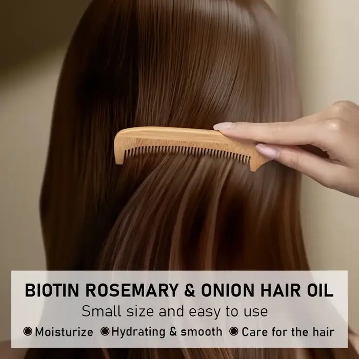 Huile capillaire à la biotine avec romarin et oignon - Hydrate les cheveux secs