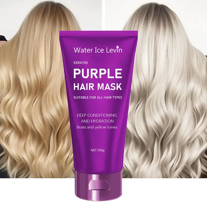 Masque capillaire violet - Tonifiant pour cheveux blonds