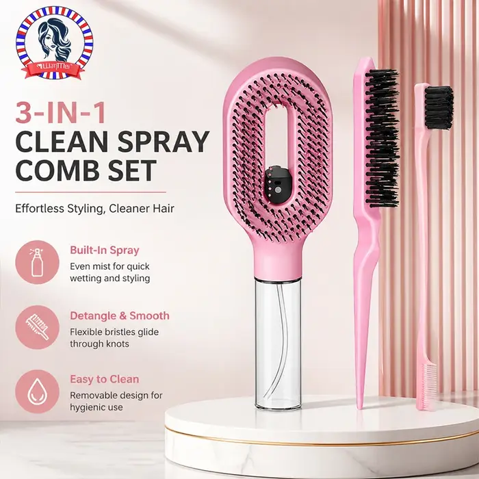 Brosse démêlante avec vaporisateur