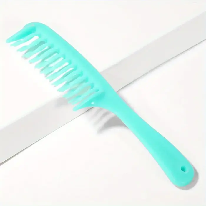 Peigne démêlant à double rangée de dents larges avec manche pour cheveux longs