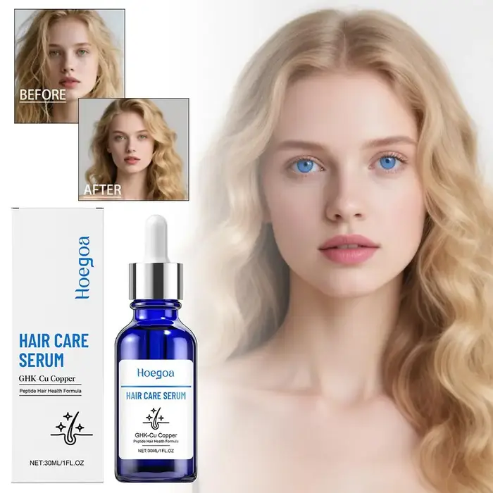 Sérum capillaire au cuivre et aux peptides GHK-Cu pour la croissance des cheveux, hydratant pour le cuir chevelu, traitement avancé de repousse, huile capillaire fortifiante pour les racines