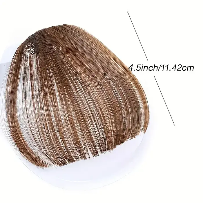 Frange de cheveux synthétique style air 3D, extension capillaire légère facile à porter avec clip