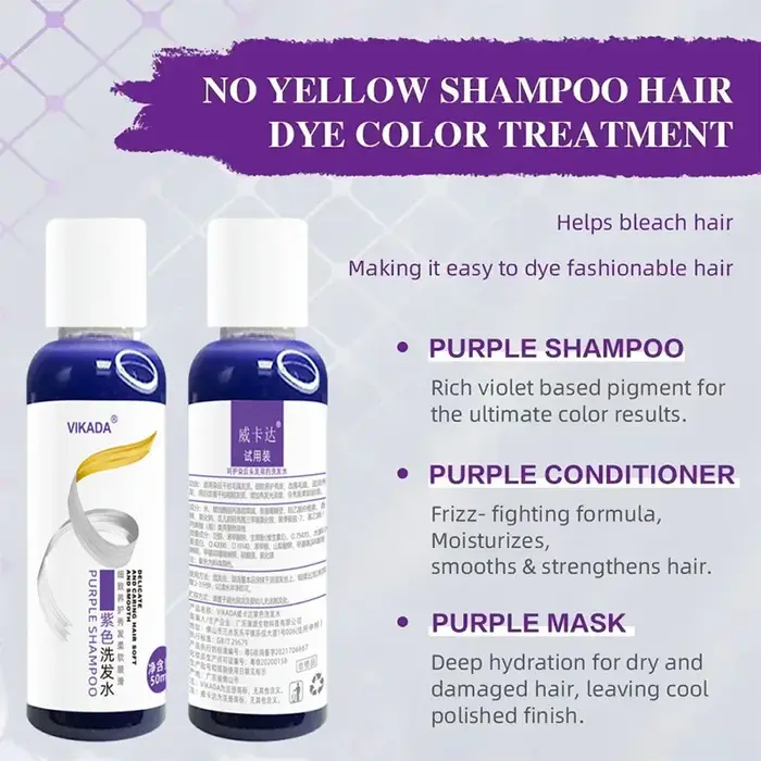 Shampoing de teinture pour cheveux violets