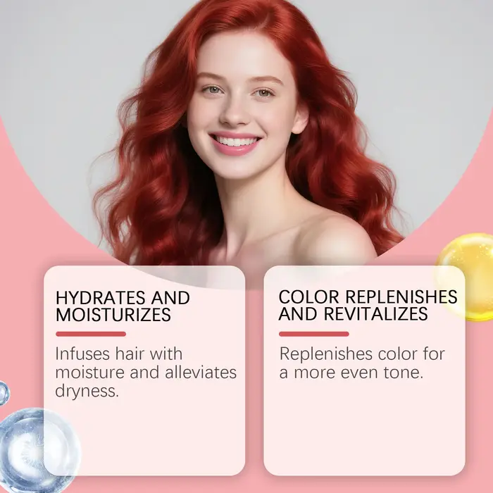 Masque capillaire au collagène pour supplément de couleur de cheveux rouge bleu brun nourrir en profondeur